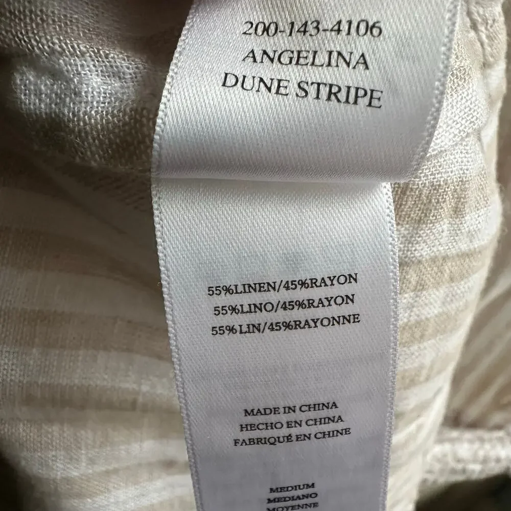 Rails Angelina Dress – Dune Stripe Linen Blend Smocked Waist Mini